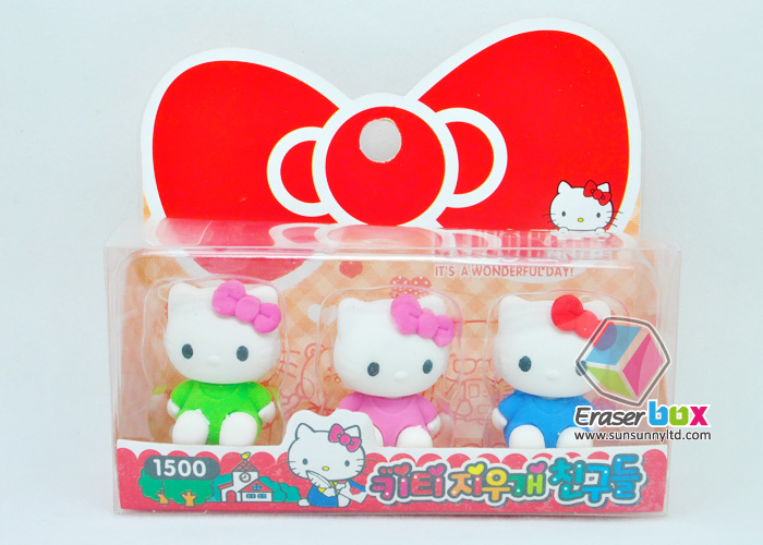 3D shaped erasers assorted in transparent PVC box 